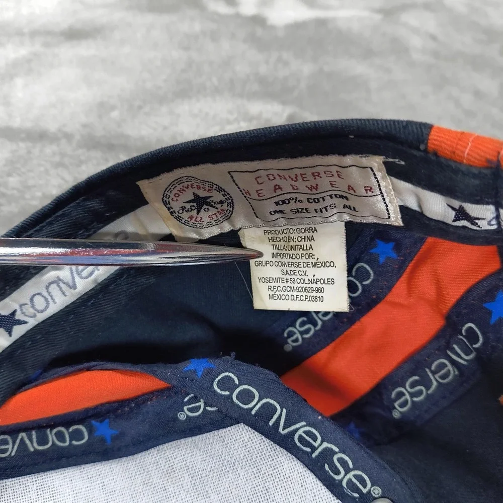 Vintage Converse Baseball Hat‎ Cap Blue Orange Strapback Dad Chuck Taylor Y2K